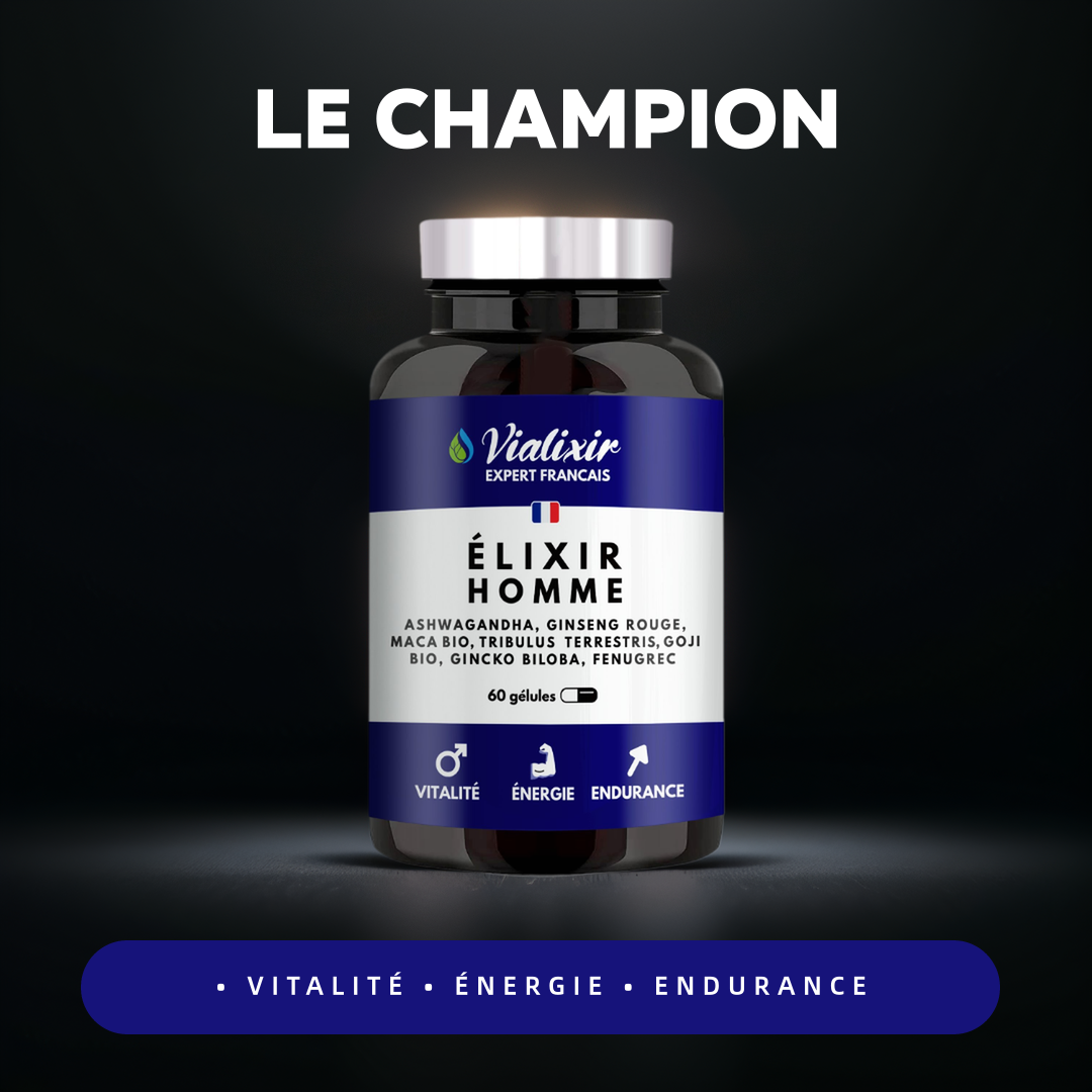 Élixir Homme : Forme et vitalité masculine.